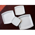 Haonai hot sale super white square ceramic dinner set